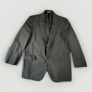Vintage Brooks Brothers Gray Pinstriped Suit Coat 40R 3B Wash and‎ Wear
